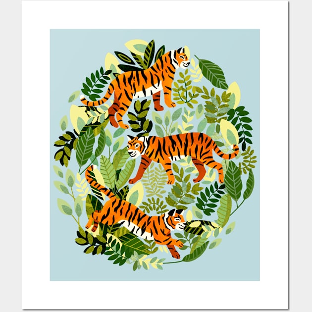 Bright Bengal Tiger Jungle 1 Wall Art by TigaTiga